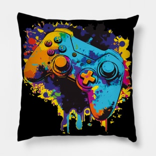 Gaming controller with colorful design Pillow