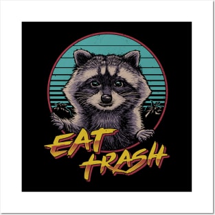 Trash Panda. cartoon cute funny retro raccoon face Art Print