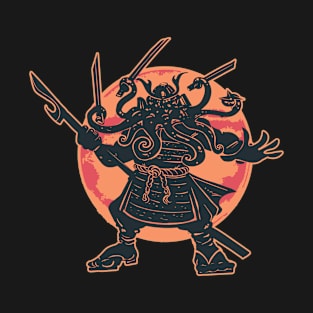 Samurai/ a Lovecraftian Octopus Dragon Hybrid/ in Samurai Attire Monsters T-Shirt