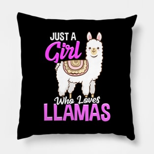 Just A Girl Who Loves Llamas Cute & Funny Lama Pillow