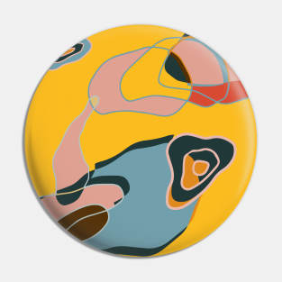 Abstract Art Shapes Yellow Day Pin