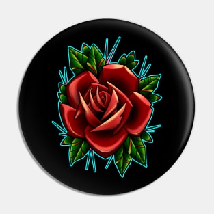 red rose spikey Pin