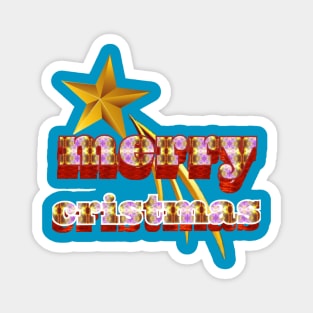 Merry cristmas  text art design. Magnet