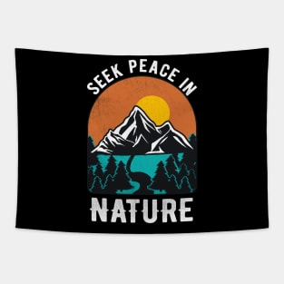 Peace In Nature Mountains Hiking Outdoor Camping Tapestry