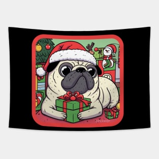 Santa Pug Tapestry