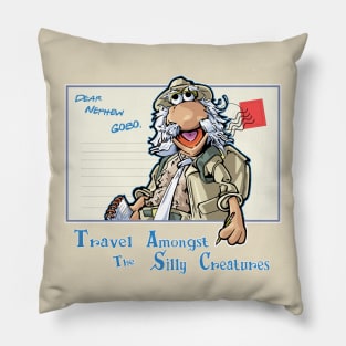 Travel among the silly creatures Pillow