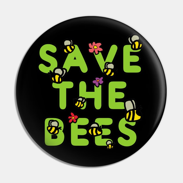 Save The Bees Pin by Mark Ewbie