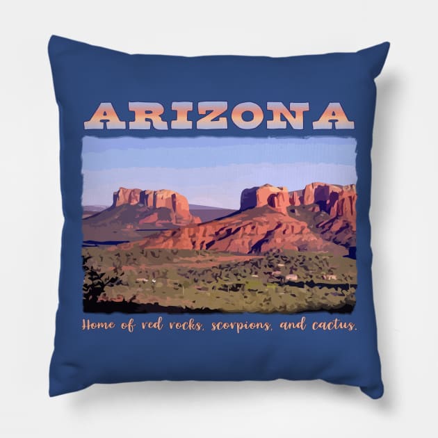 Arizona, Scenic with Red Rocks Pillow by jdunster