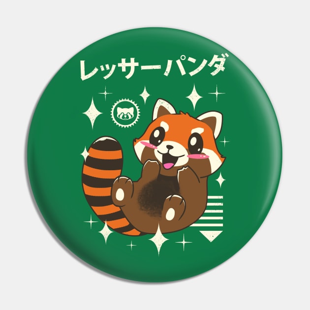 Kawaii Red Panda Pin by Vincent Trinidad Art