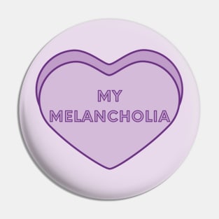 My melancholia purple heart Pin