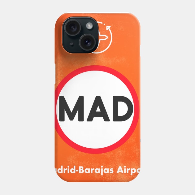 MAD MADRID Airport code Phone Case by Woohoo