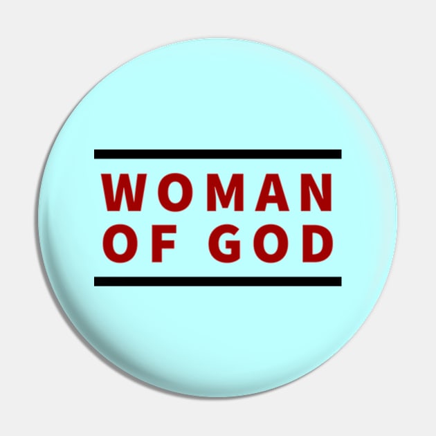 Woman Of God | Christian Typography Pin by All Things Gospel