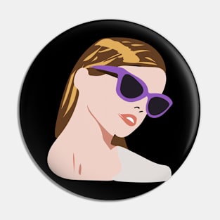 Girl with sunglasses Pin