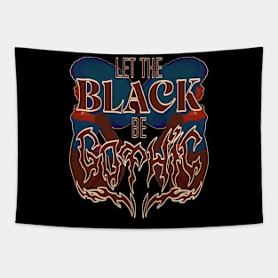 BLACK BE GOTHIC (flourescent w illustration) Tapestry