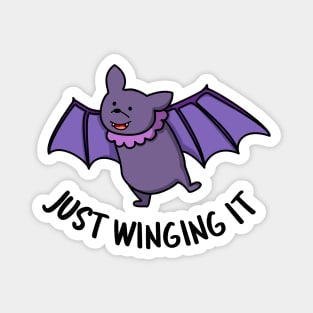 Just Winging It Cute Bat Pun Magnet