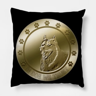 Husky Funny Coin Currency Dog Pillow