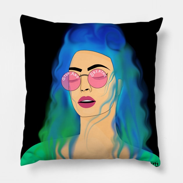 Breathe feminist Pillow by Bluntdigiarts