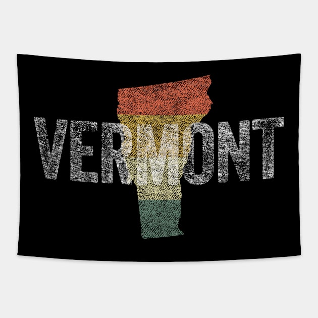 Vermont Retro 80s Distressed Vintage Sunset Tapestry by Hashtagified