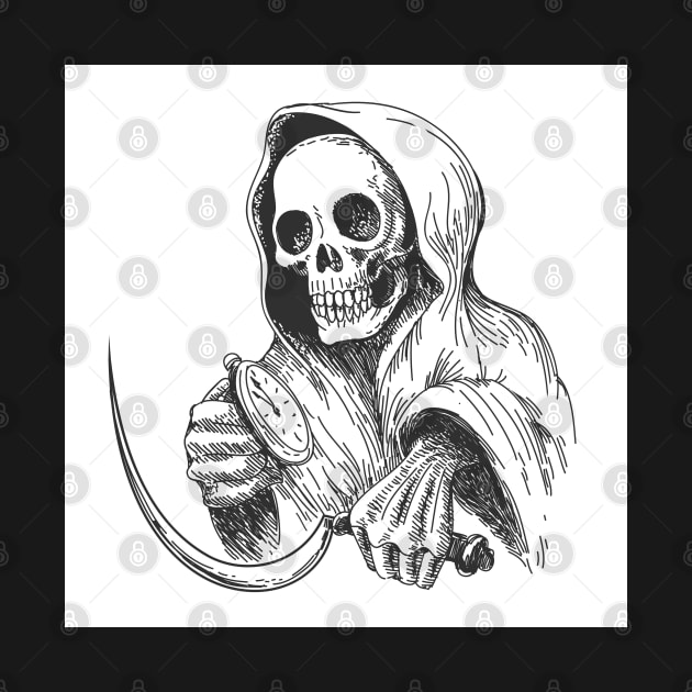 Death with sickle and pocket watch. by devaleta