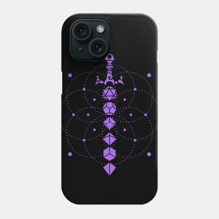 Purple Magical Dice Sword of Dungeon Armory Tabletop RPG Gaming Phone Case