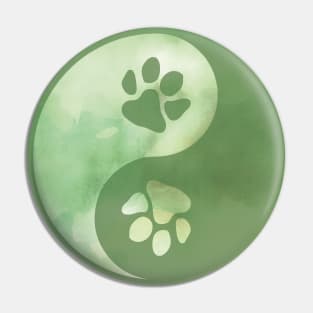 Yin Yang Paw Green Pin