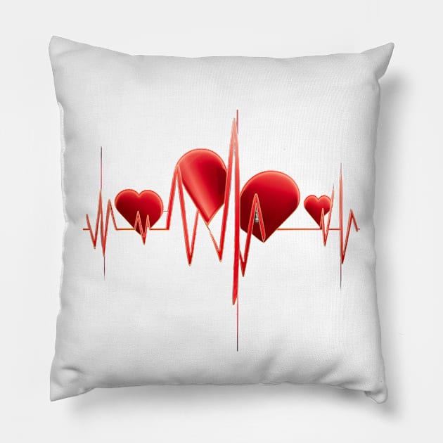 Heart in the heartbeat Pillow by Spaceboyishere