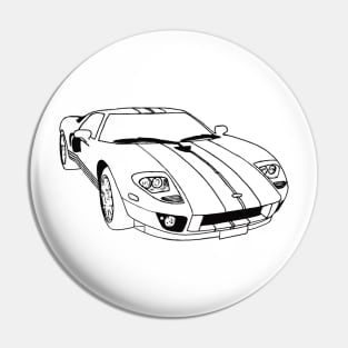 GT 40 Wireframe Drawing Pin