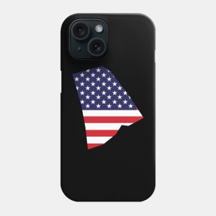 Rhode Island State Shape Flag Background Phone Case