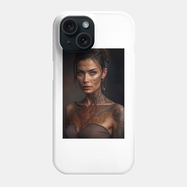 Tattooed sexy woman Phone Case by DigiArtsSpace