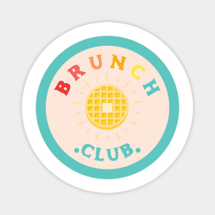 Colorful Brunch Club With Waffle Magnet