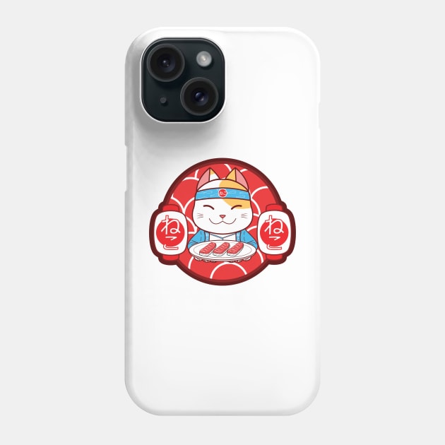 Sushi chef cat Phone Case by Rentake