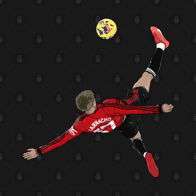 Alejandro Garnacho Overhead Kick Manchester United by Footie Prints