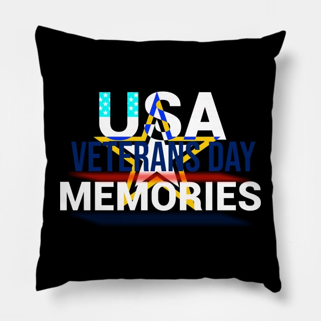 USA Veterans Day Design Pillow by Proway Design