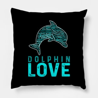 Dolphin Love Text Pillow