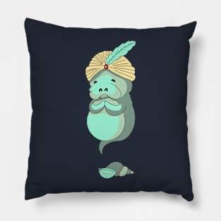 Manatee Genie with Shell Pillow