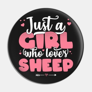 Just A Girl Who Loves Sheep - Cute Sheep lover gift product Pin