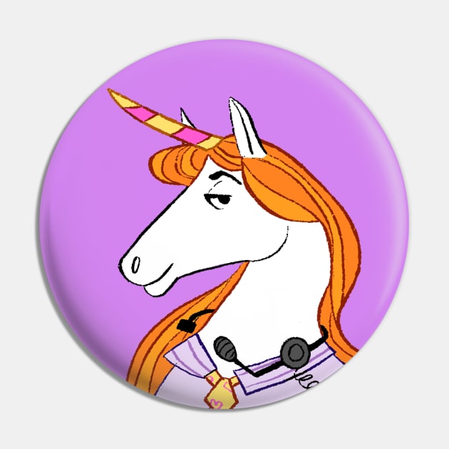 Unicorn Tech Support Pin by doodledate