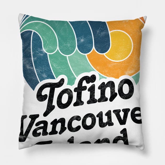 Tofino Vancouver Island Canada Surfing Surf Sunset Wave Pillow by MrTeee