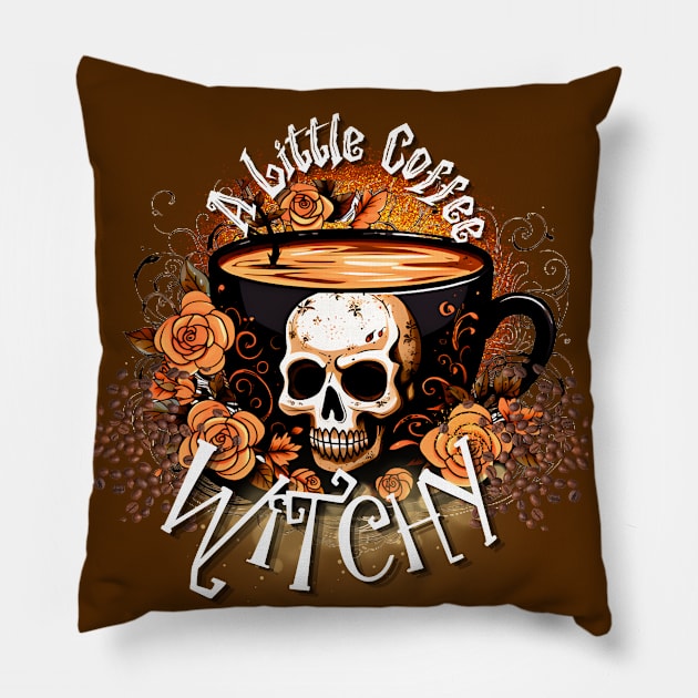 A Little Coffee Witchy Pillow by littlewitchylif