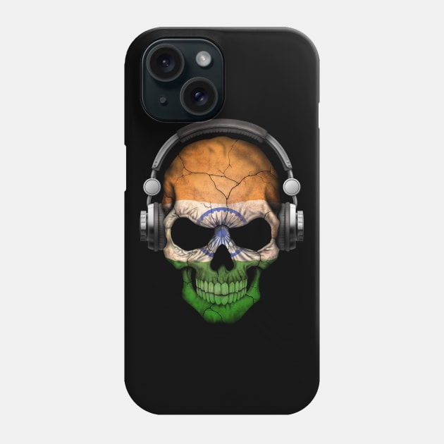 Dark Skull Deejay with Indian Flag Phone Case by jeffbartels