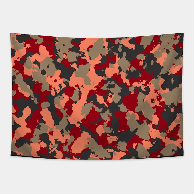 Chocolate Olive Camouflage Tapestry by Tshirtstory