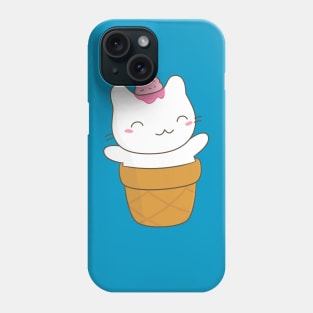 Cute Cat Ice Cream Cone T-Shirt Phone Case