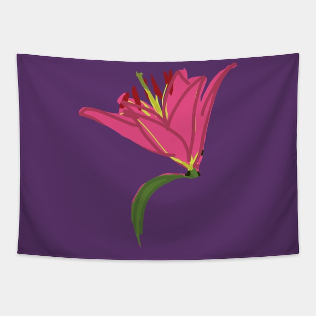 Flower Stargazer Lily Tapestry by ellenhenryart