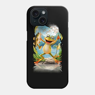 Aquatic Friendship: Frog With Fish on Water Phone Case