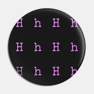 Pink Typewriter Letter H Pin