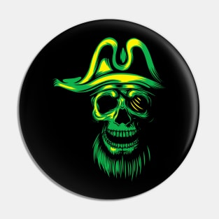 Green Mixed pirate skull Pin