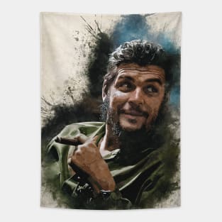 Ernesto CHE Guevara Abstract Watercolor Aesthetic Tasteful Portrait Tapestry