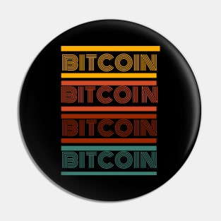 Bitcoin Retro Vintage Typography Pin