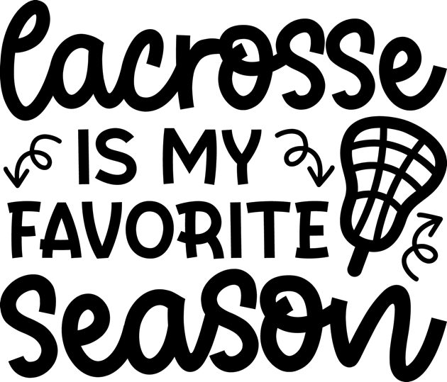Lacrosse Is My Favorite Season Sport Cute Funny Kids T-Shirt by GlimmerDesigns