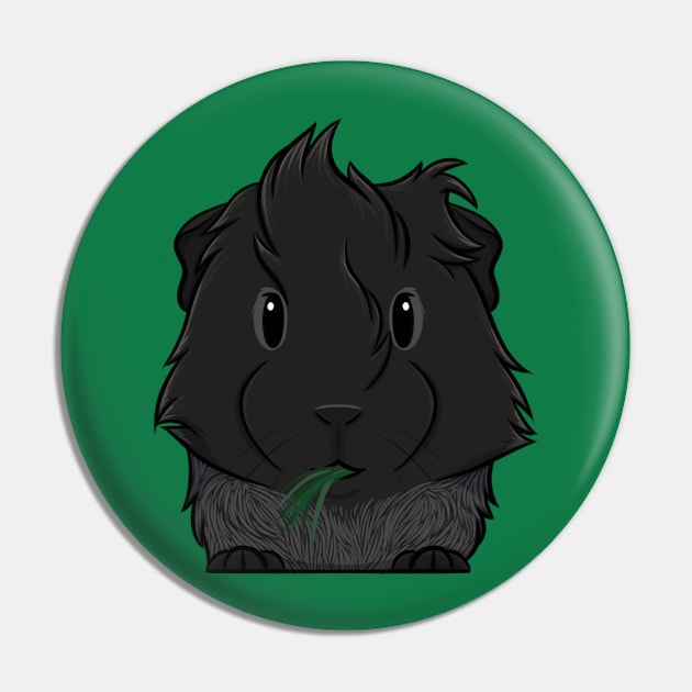 Black Roan Abyssinian Guinea Pig Pin by DeguArts